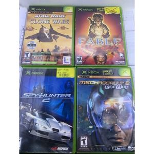 Lot Of 5 Games For Original Xbox Spyhunter Mechassault 2 Fable Tetris Star Wars